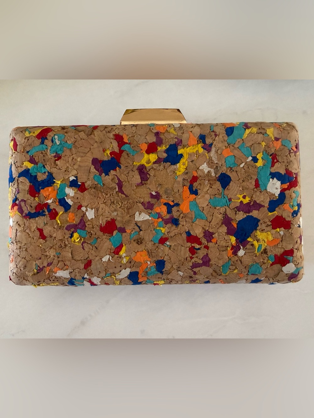 Cork Multicolor Clutch Bag